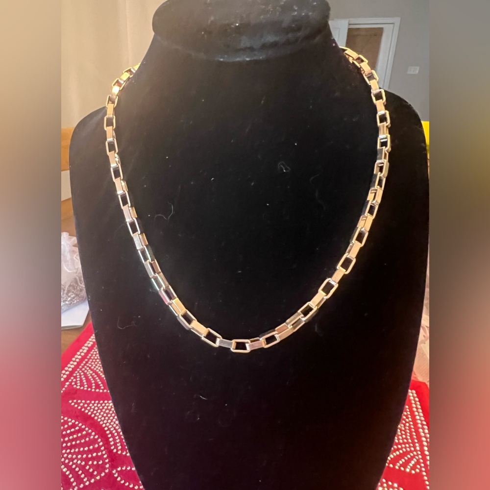 Paperclip chain Anthropologie necklace & basic gold collar necklace,